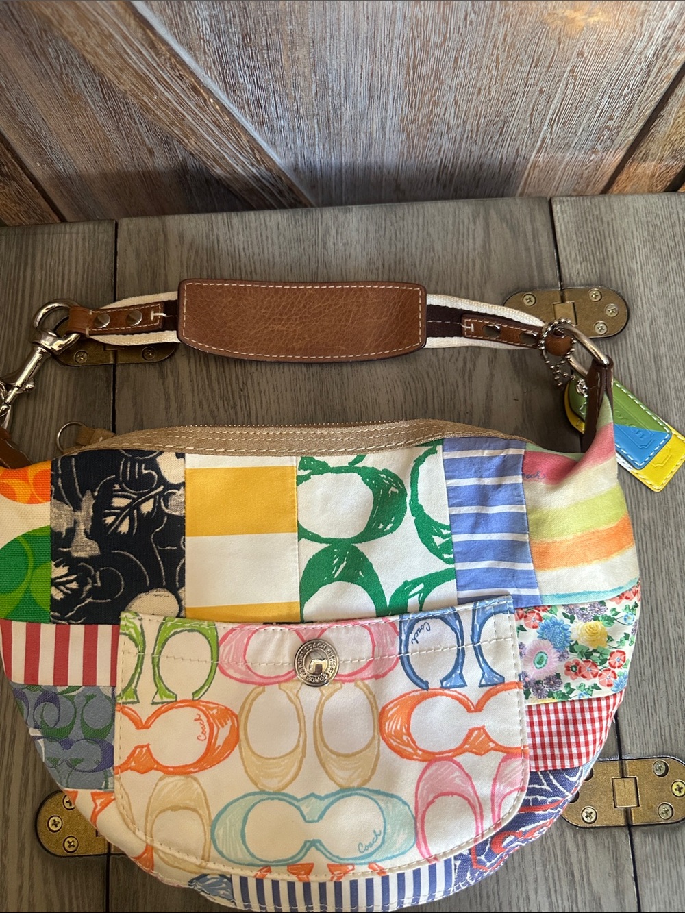 Coach Vintage Y2K Hamptons Hobo Patchwork Shoulder Bag Two Hangtags Style 10441 - Picture 14 of 16
